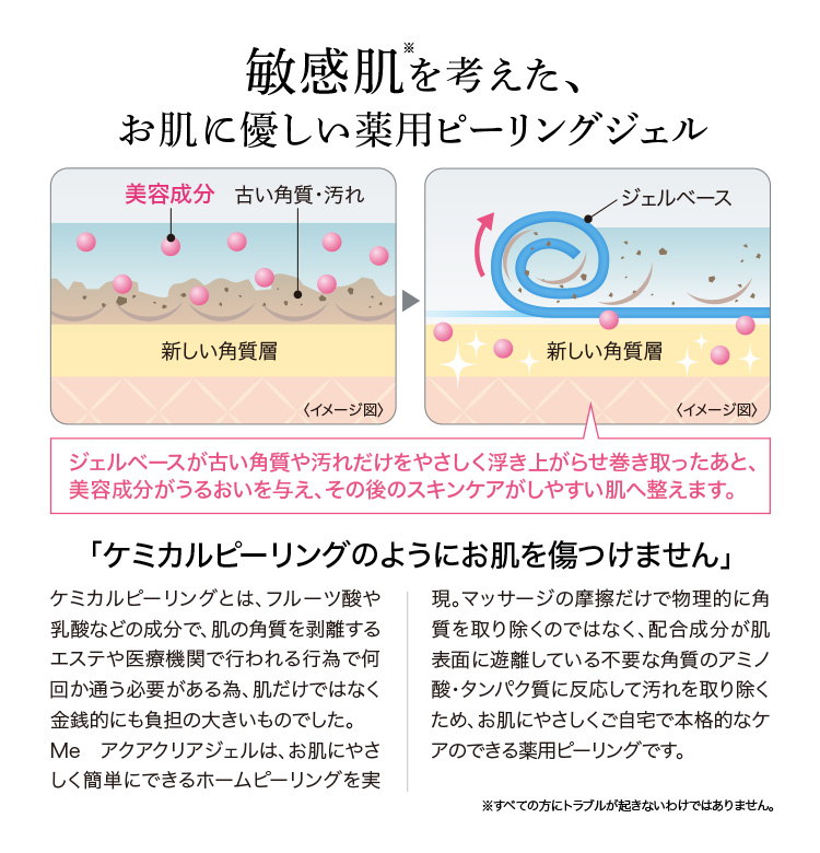 敏感肌を考えたお肌に優しいピーリングジェル